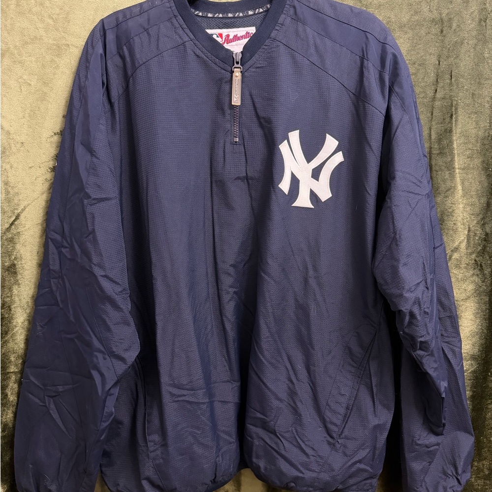 Majestic New York Yankees Windbreaker Quarter Zip Jacket
